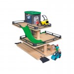 Garaj cu lift pe 3 nivele din lemn cu sina de tren